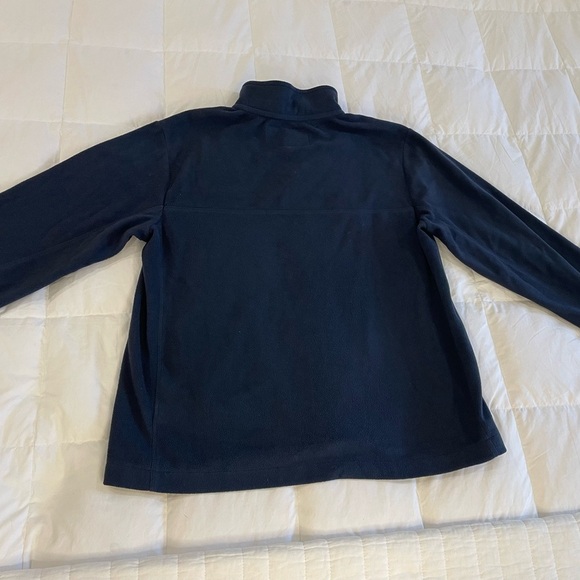 Lands’ End Men’s 3 Quarter Zip Fleece Jacket Pullover.  Navy Blue.  Size Medium - Picture 10 of 12